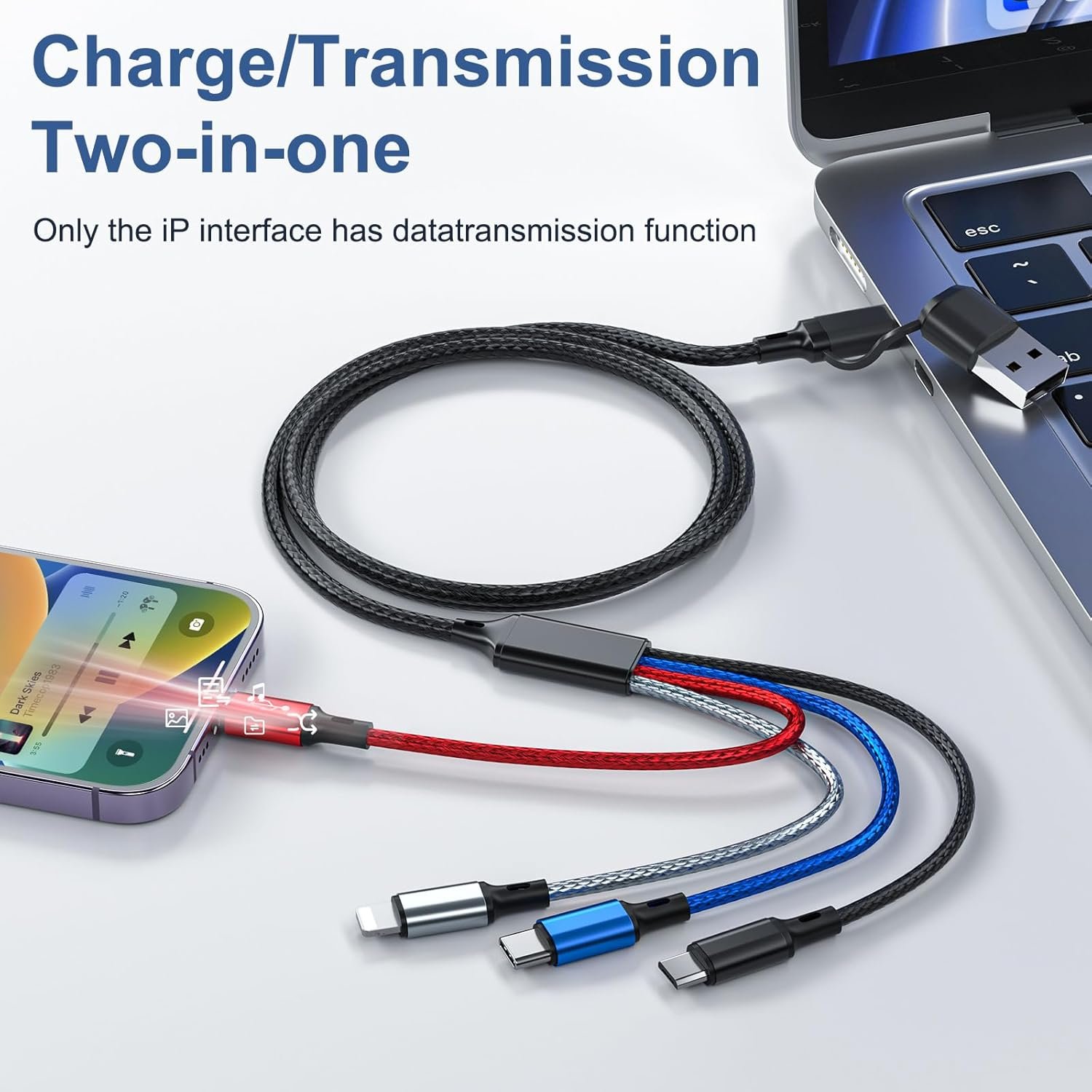 6 in 1 Multi Charging Cable 2Pack-6FT Multi USB Cable 3A Multi Charger Cable - Image 4