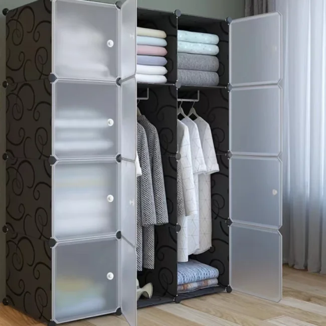 Folding Diy Bedroom Portable Storage Cloth Wardrobe Plastic Designs Girl Cabinet Master Style Online Built Baby Home Furniture