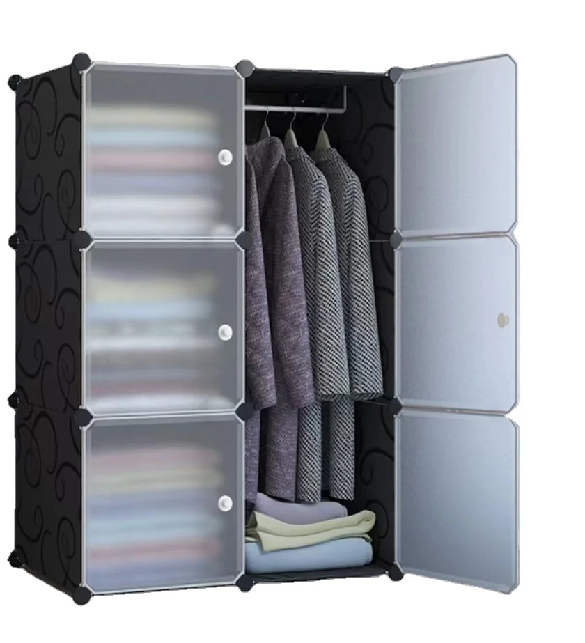 Folding Diy Bedroom Portable Storage Cloth Wardrobe Plastic Designs Girl Cabinet Master Style Online Built Baby Home Furniture - Image 2