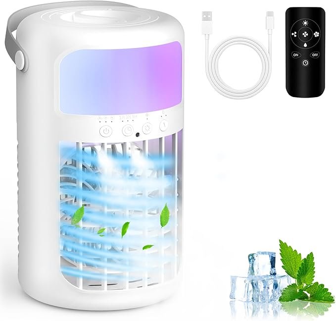 Portable Air Conditioner, 4-IN-1 Portable Ice Fan with Portable Air Conditioner, 4-IN-1 Portable Ice Fan with